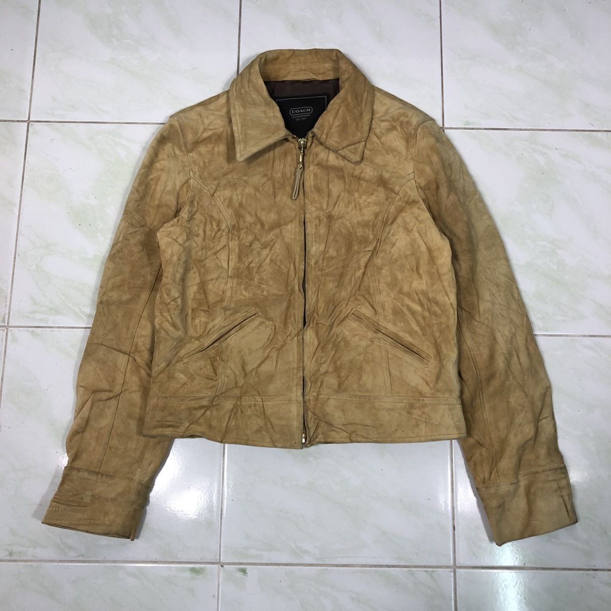 Japanese Brand Vintage Leather Jacket Coach Blanket Size US S / EU 44-46 / 1 - 1 Thumbnail