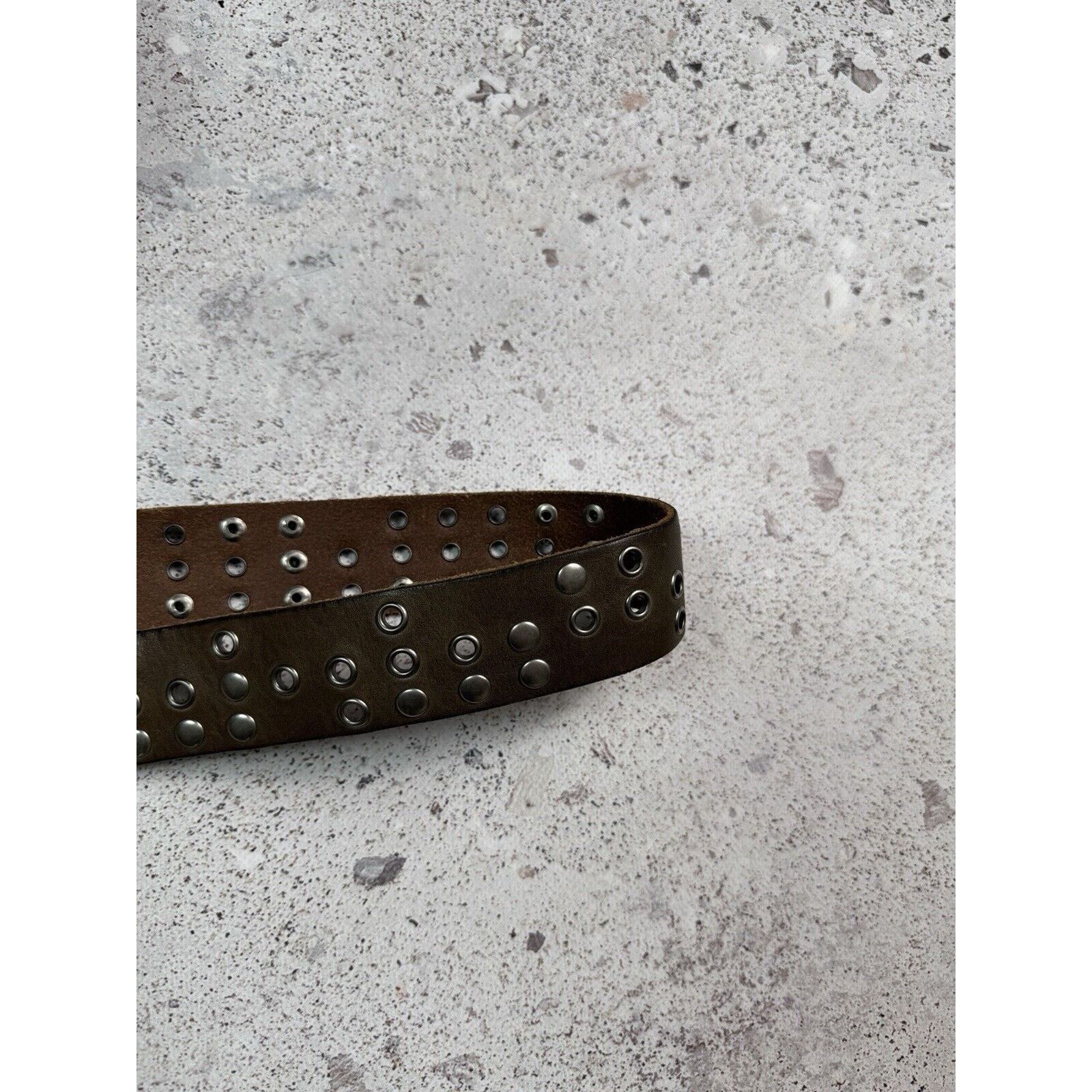 Other Vintage Punk Leather Belt Y2K Rhinestones Metal Spikes Size 34 - 4 Thumbnail