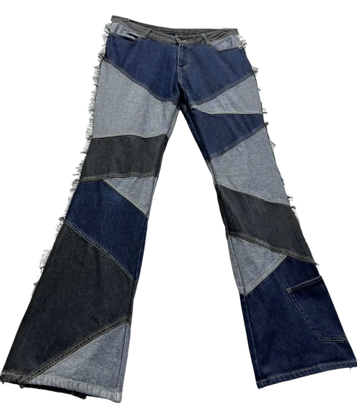 Japanese Brand Designer Japanese Brand Patchwork Frayed Hem Flared Denim Size 29" - 1 Thumbnail