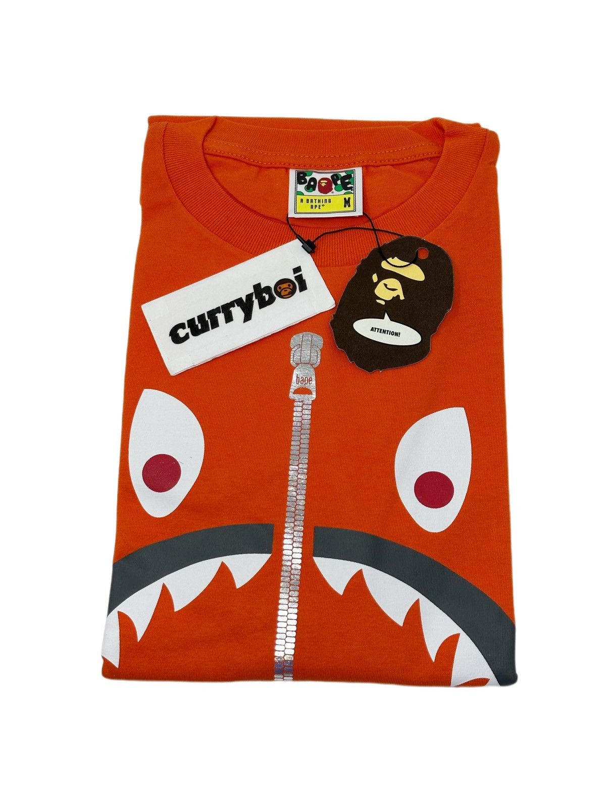 Bape BAPE Mad Shark Tee Orange Size US M / EU 48-50 / 2 - 2 Thumbnail