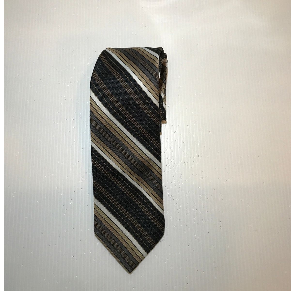 Other Brown Striped Short Classic Men Necktie Size ONE SIZE - 1 Thumbnail