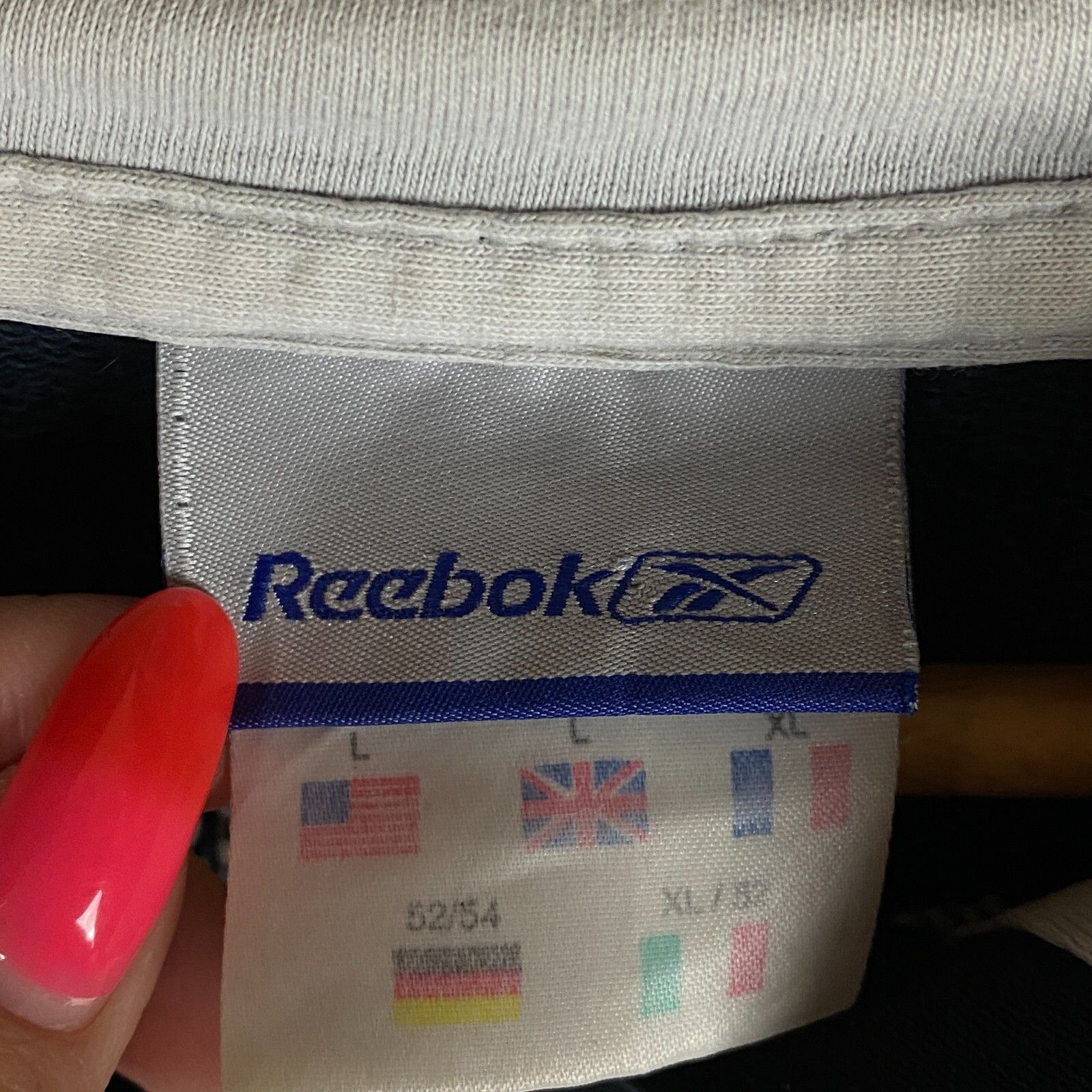 Reebok Reebok Big Logo Vintage Hoodie Men's Size L Blue ` Size US L / EU 52-54 / 3 - 4 Thumbnail