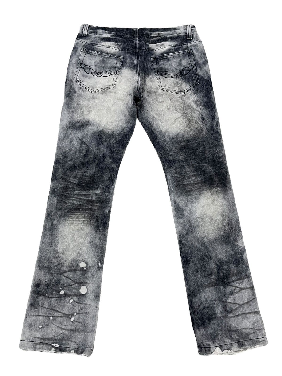 In The Attic 🔥IN THE ATTIC HOMME Punk Bleach Wash Smoke Distressed Denim Size US 32 / EU 48 - 2 Thumbnail