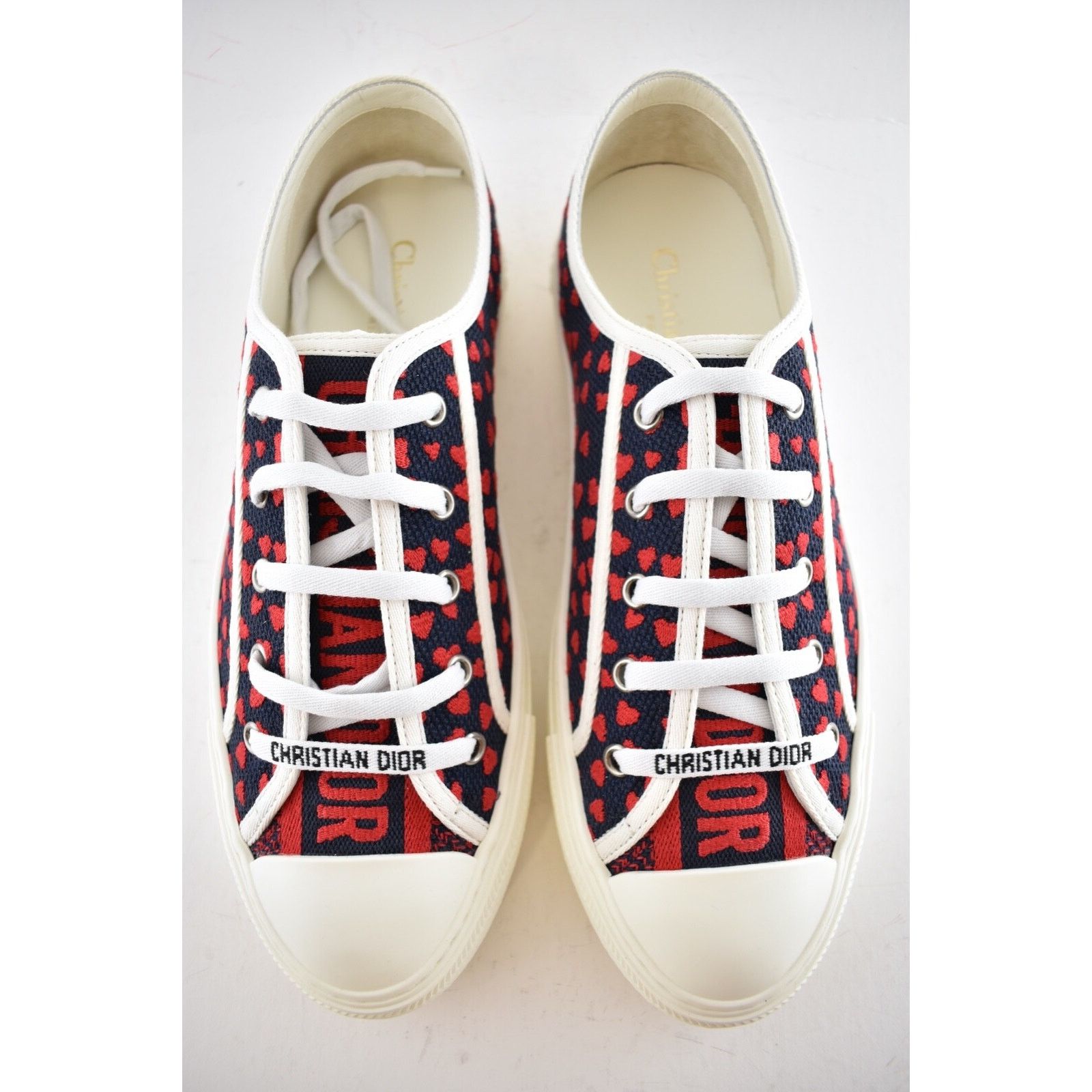 Dior Walk'N'Dior Hearts Lace Up Flat Low Top Trainer Sneaker 41.5 Size US 11.5 / IT 41.5 - 7 Thumbnail