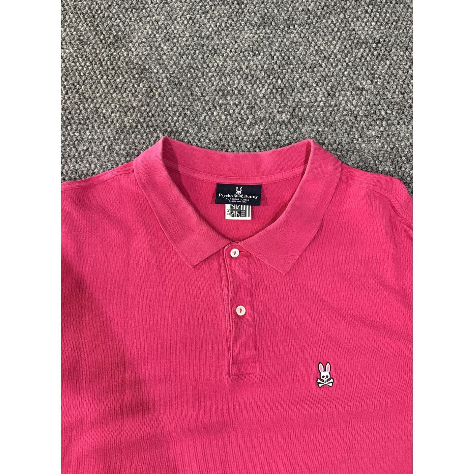 Psycho Bunny Psycho Bunny Polo Shirt Mens XLT Pink Short Sleeve Logo 100% Cotton Pima Knit Big & Tall Collared Button Closure Size US XL / EU 56 / 4 - 7 Thumbnail