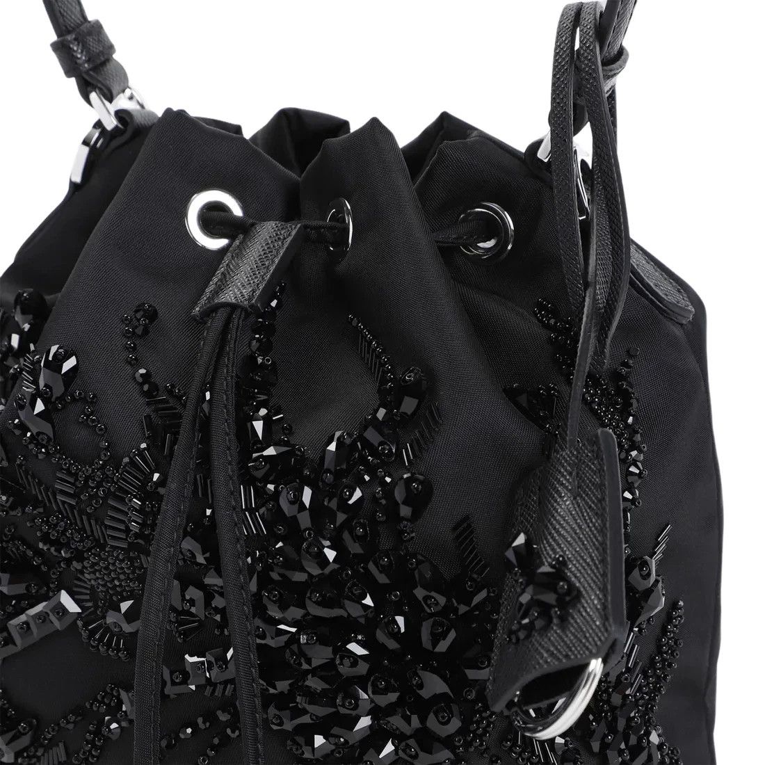 Prada PRADA Re-Nylon Mini Black Emb. Bucket Bag New Auth. Size ONE SIZE - 3 Thumbnail