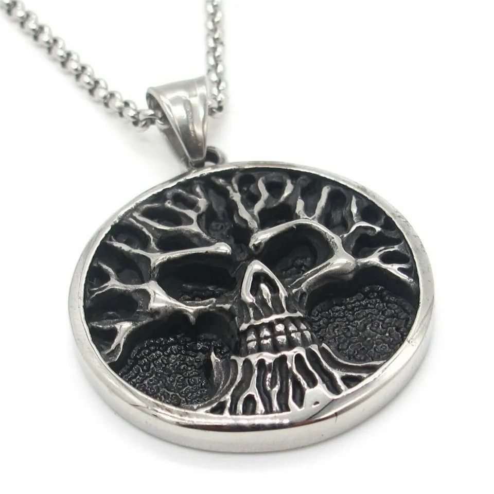 Jewelry Creative Stainless Steel Skull Dryad Pendant Necklace Size ONE SIZE - 3 Thumbnail