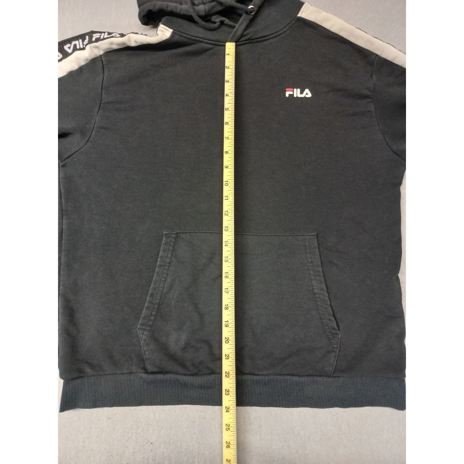 Fila FILA (XL) Men's Black Vintage Slit Pocket Pullover Hoodie Size US XL / EU 56 / 4 - 3 Thumbnail