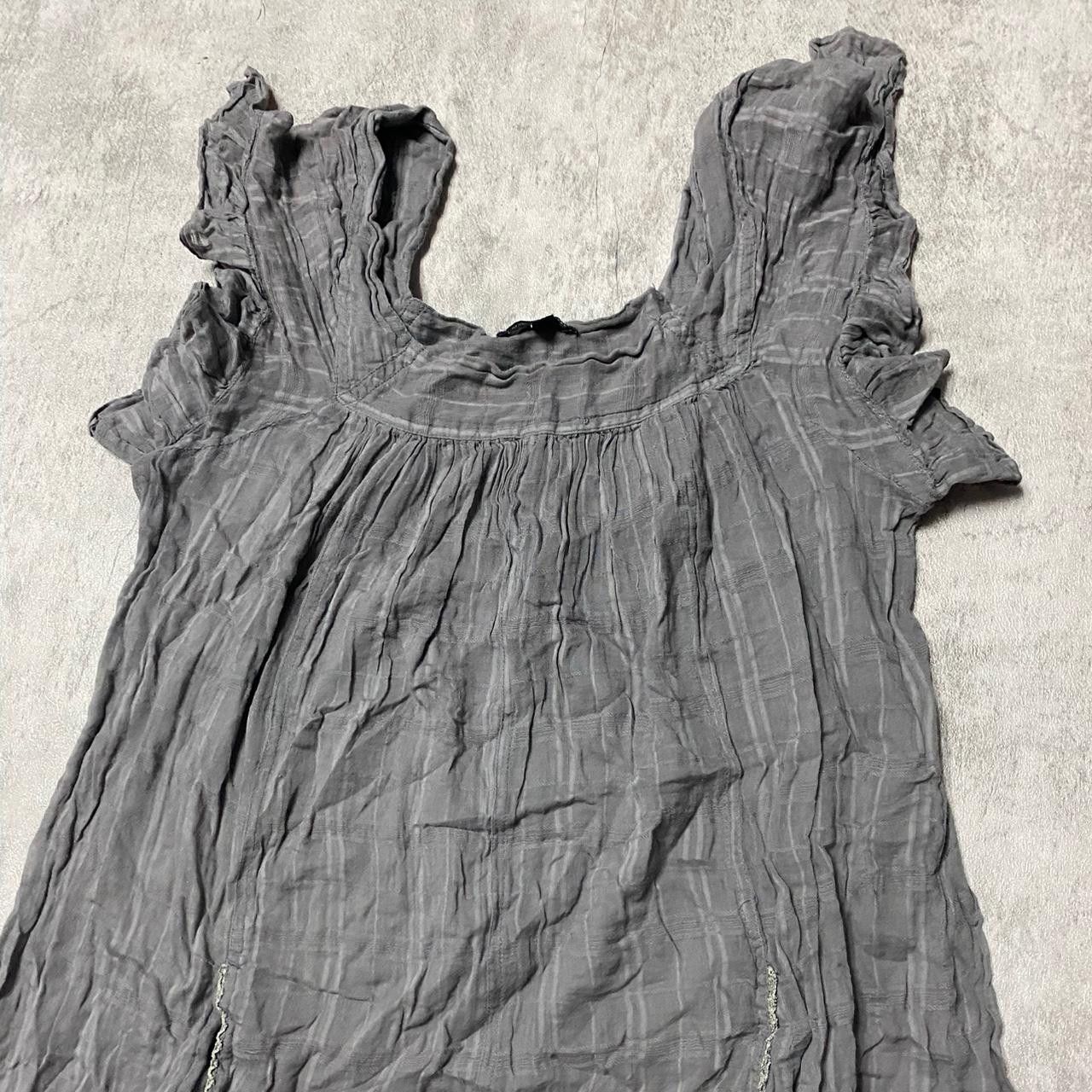 Other Grey cotton babydoll top with ruffles #boho Size L / US 10 / IT 46 - 2 Thumbnail