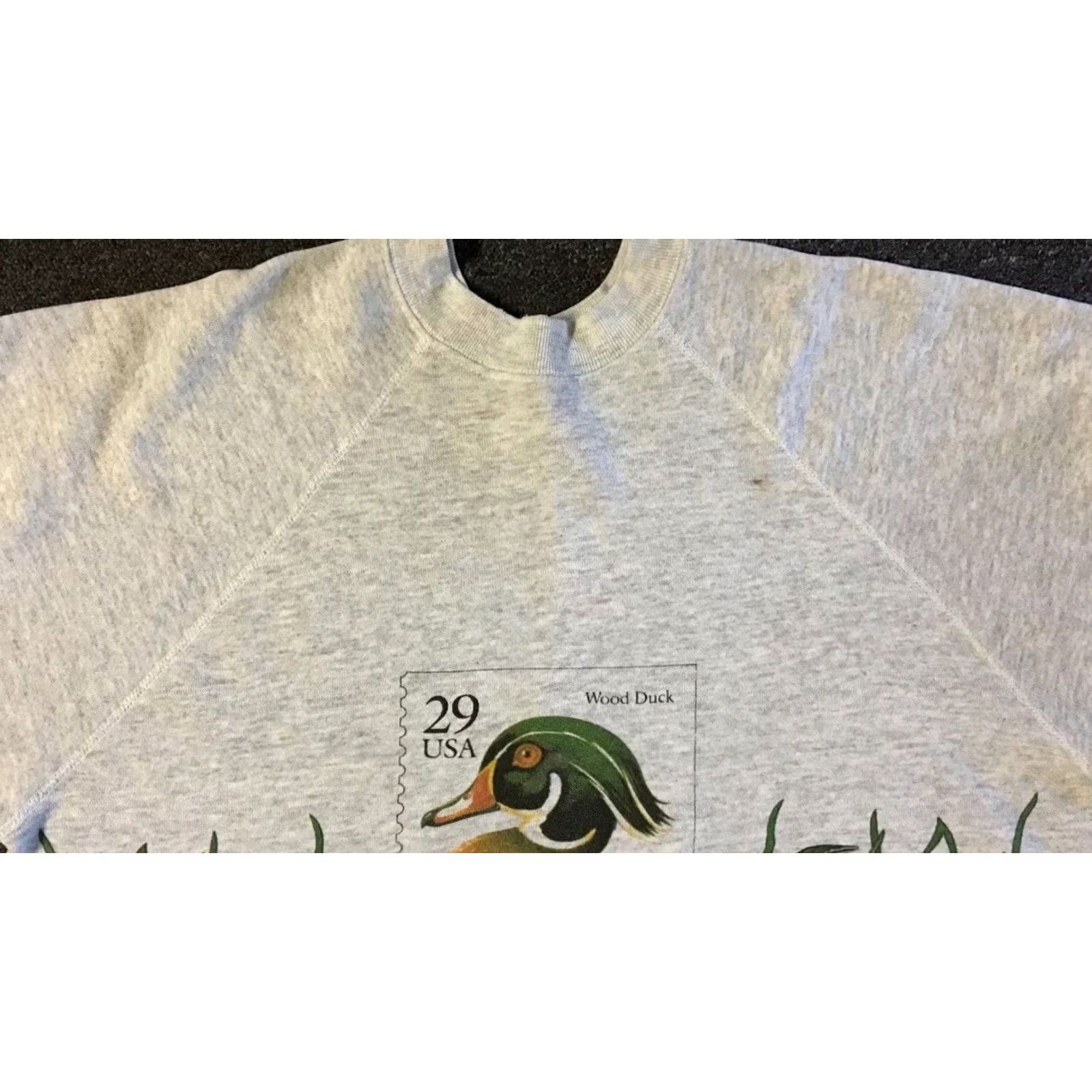 Vintage VINTAGE 90s New Jersey Duck Faded All Over Print Sweatshirt Hoodie S Mens Gray Pullover Bunny Animals Grunge 90s USA USA Size US S / EU 44-46 / 1 - 6 Thumbnail