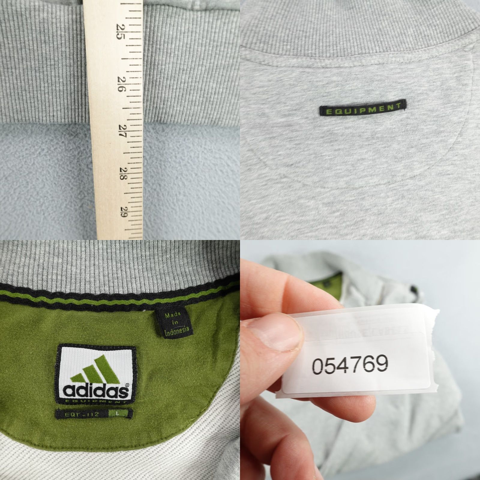 Adidas Vintage Adidas Sweatshirt Mens Large Gray Equipment 1/2 Zip Sweater Pullover Y2K Size US L / EU 52-54 / 3 - 8 Thumbnail