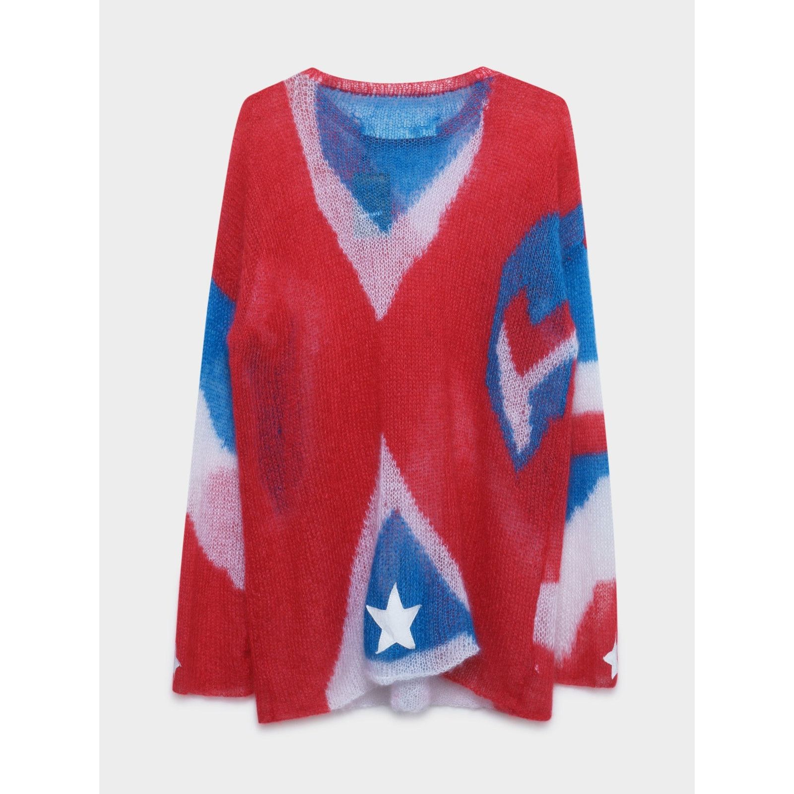 Chrome Hearts Oversized Red/White/Blue Mohair Sweater Size US L / EU 52-54 / 3 - 3 Thumbnail