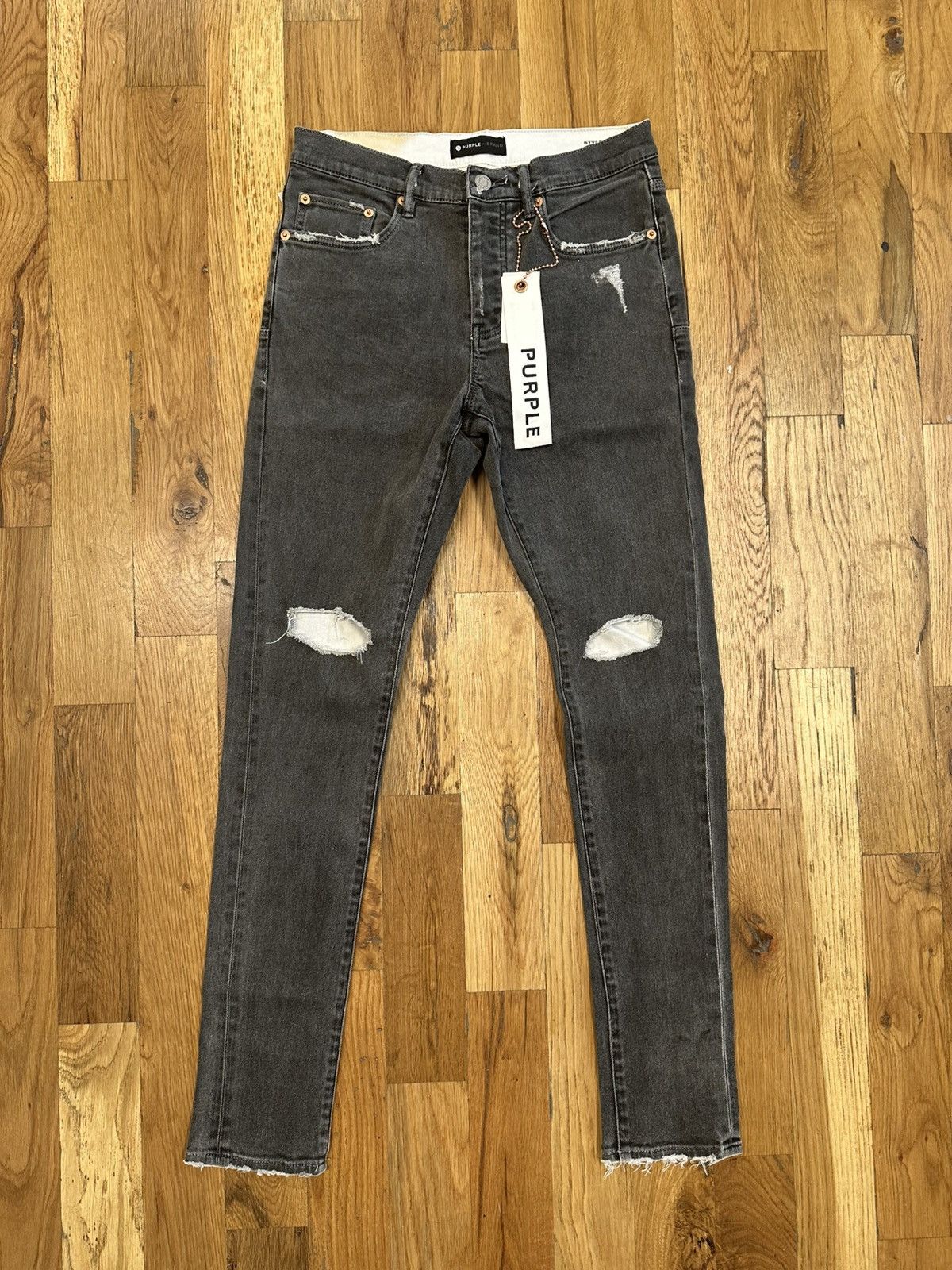 Purple Brand Purple Brand Knee Hole Gray Denim Jeans Size 30 Size US 30 / EU 46 - 1 Thumbnail