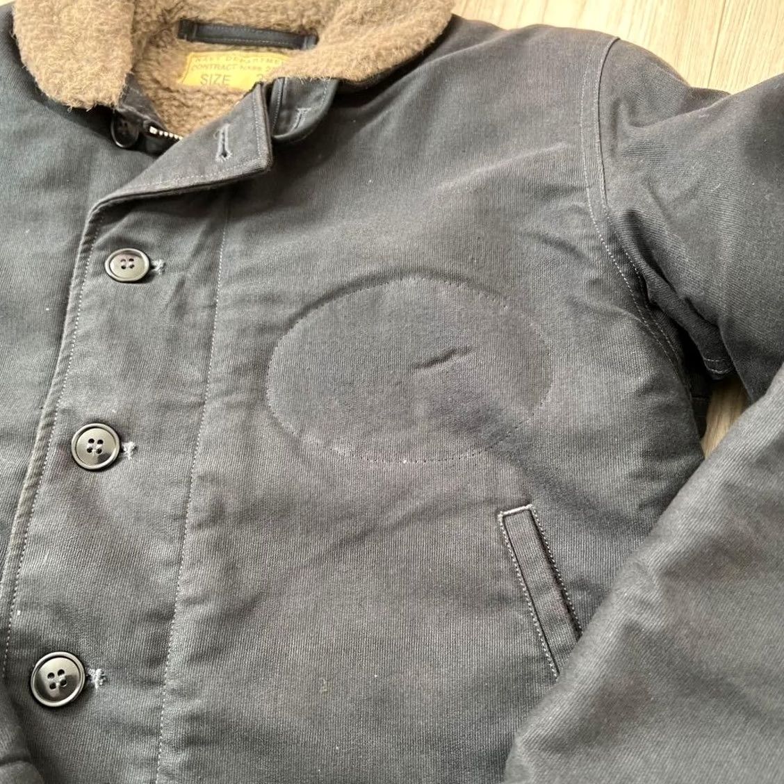 Buzz Rickson's Buzz Rickson's Navy N-1 Deck Jacket USN Stencil Size S Alpaca Lining Navy Crew/Custom Patches Mens Jacket Size US S / EU 44-46 / 1 - 3 Thumbnail