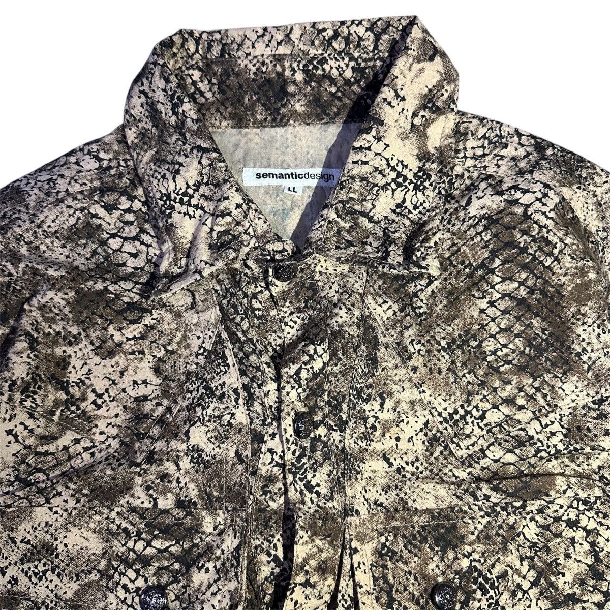 If Six Was Nine × Japanese Brand × Le Grande Bleu (L.G.B.) Semantic Design Snake Skin Print Shirt Ifsixwasnine Style Size US L / EU 52-54 / 3 - 4 Thumbnail