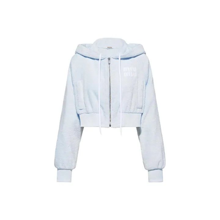 Miu Miu Miu Miu Logo Cropped Hooded Sweatshirt 0079 Size M / US 6-8 / IT 42-44 - 1 Thumbnail