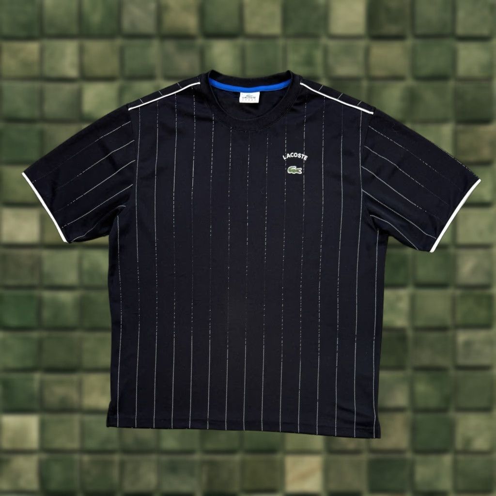 Lacoste Lacoste Sport Striped T-Shirt Crew Neck Short Sleeve Men Large Black Shirt Mens L Size US L / EU 52-54 / 3 - 1 Thumbnail