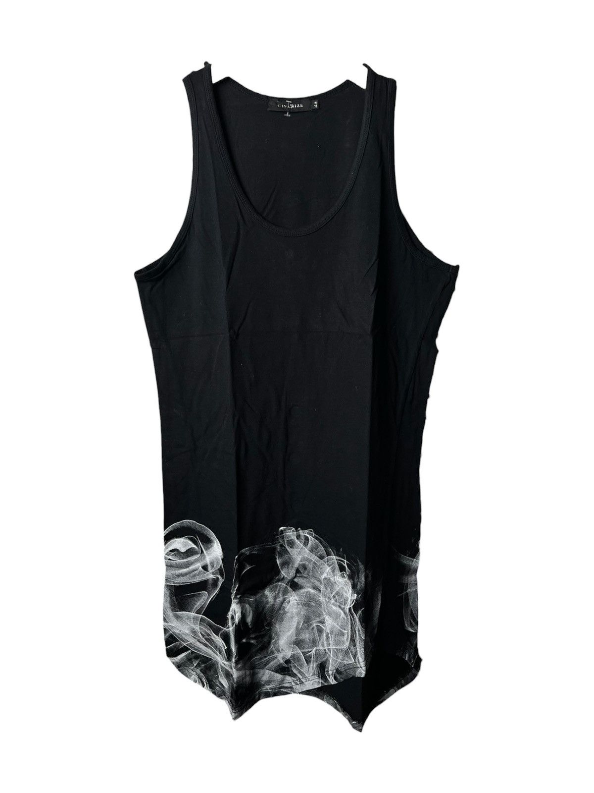 KMRii Avant Garde Civarize Smoke Print Long Tank Top Size US M / EU 48-50 / 2 - 2 Thumbnail
