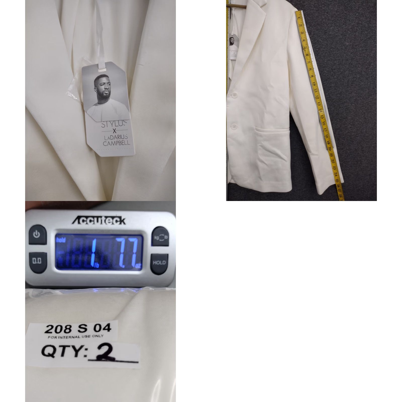 Vintage Stylus X LaDarius Campbell Lightweight Jacket Blazer Casual Ivory Mens S/M Size 36R - 9 Thumbnail