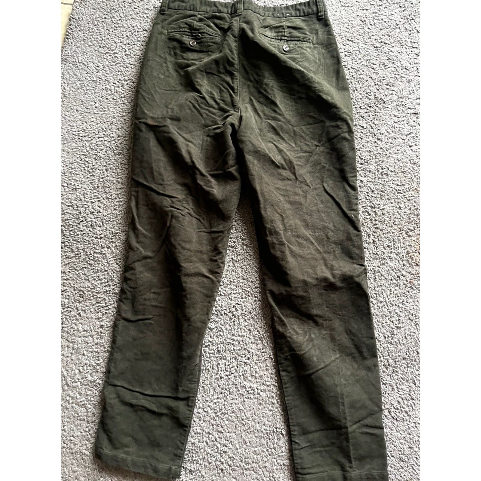 Banana Republic VINTAGE Banana Republic Mens Dress Pants 36L Green Cotton Flat Front Casual 33 In Inseam Mens Shoes? Size US 36 / EU 52 - 3 Thumbnail