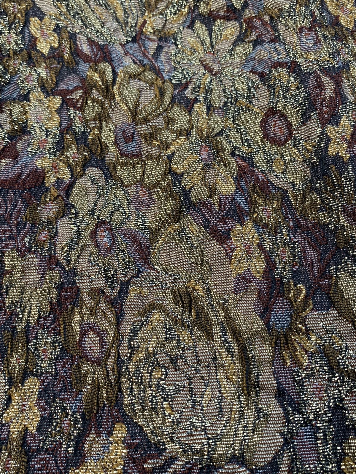 Christian Dior Monsieur × Dior × Vintage Vintage Christian Dior Slit Thread Gold Flower Mini Skirt Size 26" / US 2 / IT 38 - 8 Thumbnail