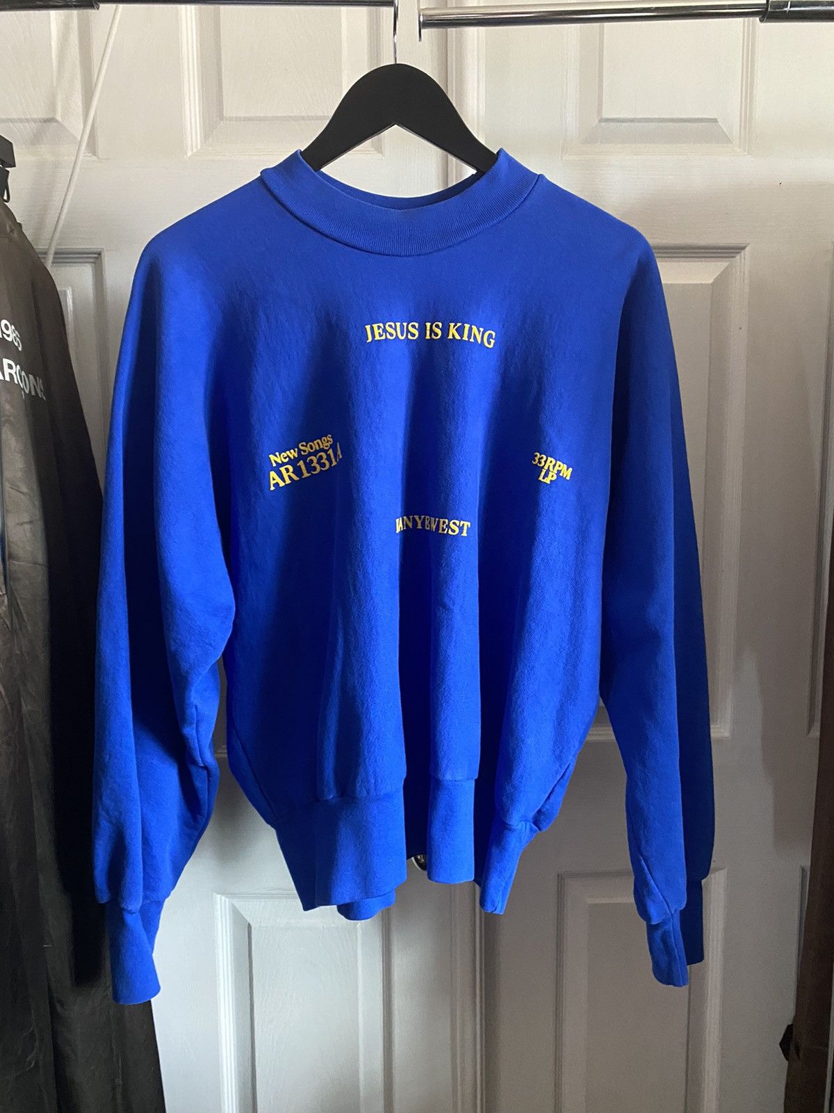 image of Sample Unreleased Kanye West Yeezy Jesus Is King Sweater in Blue, Men's (Size Medium)