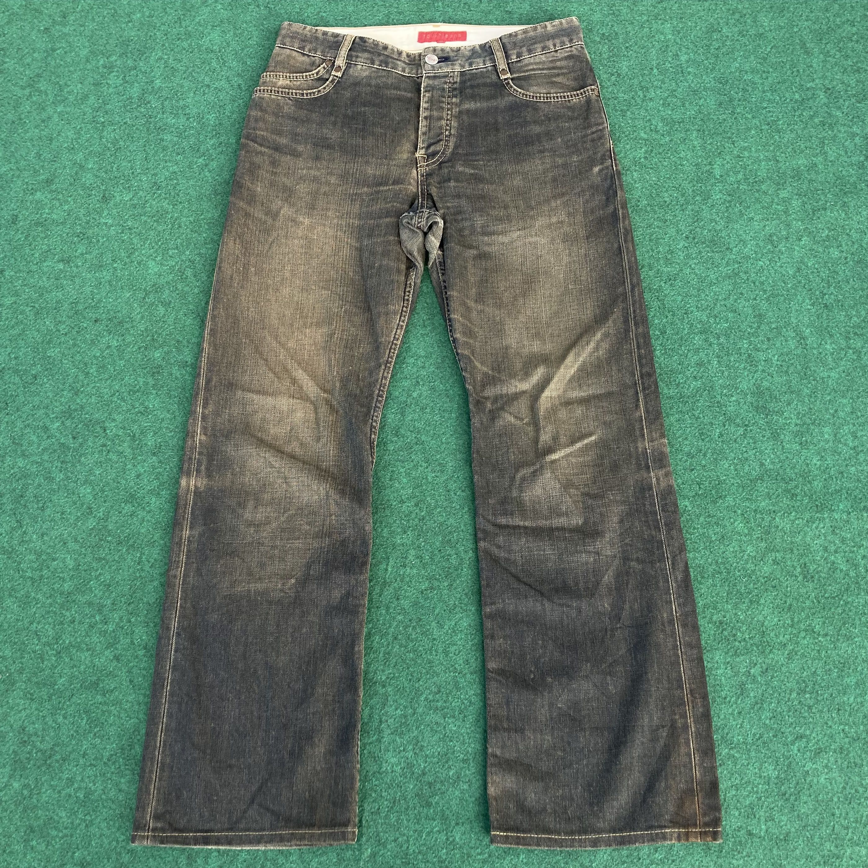 FCUK × French Connection Vtg Fcuk Jeans Flared Denim Ripped Flare Bootcut Jeans Size US 31 - 1 Thumbnail