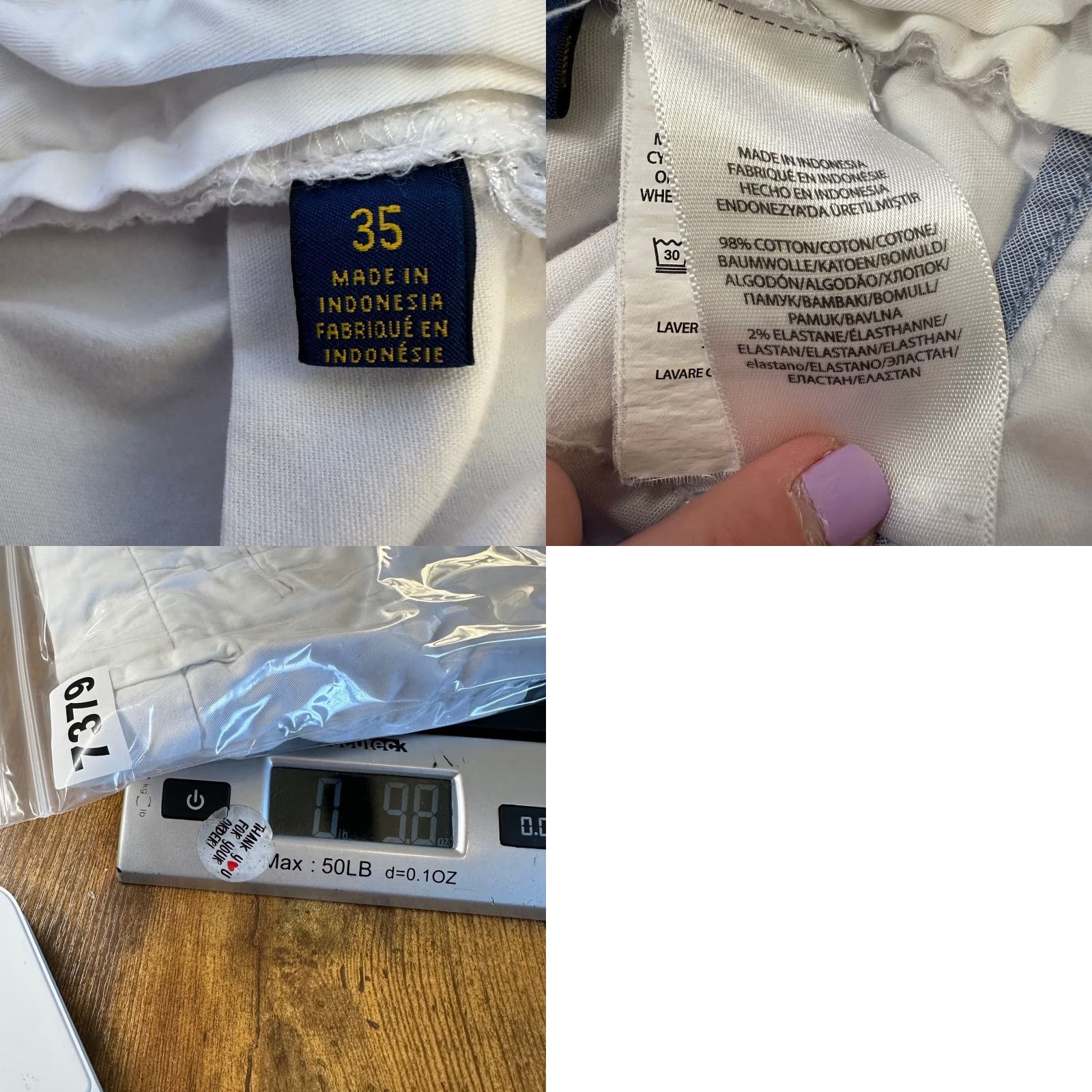 Polo Ralph Lauren Polo Ralph Lauren Mens Stretch Classic Fit Chino Shorts White Size 35 Cotton Blend Size US S / EU 44-46 / 1 - 8 Thumbnail