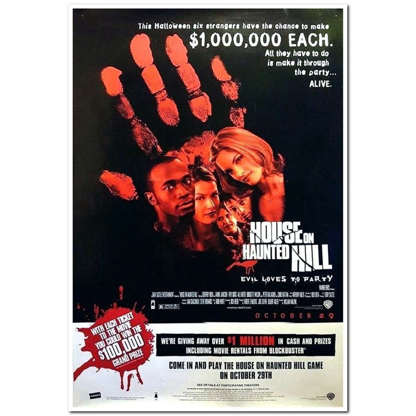 Vintage Vintage 1999 House of the Haunted Hill Movie Promo Tee Size US XL / EU 56 / 4 - 6 Thumbnail