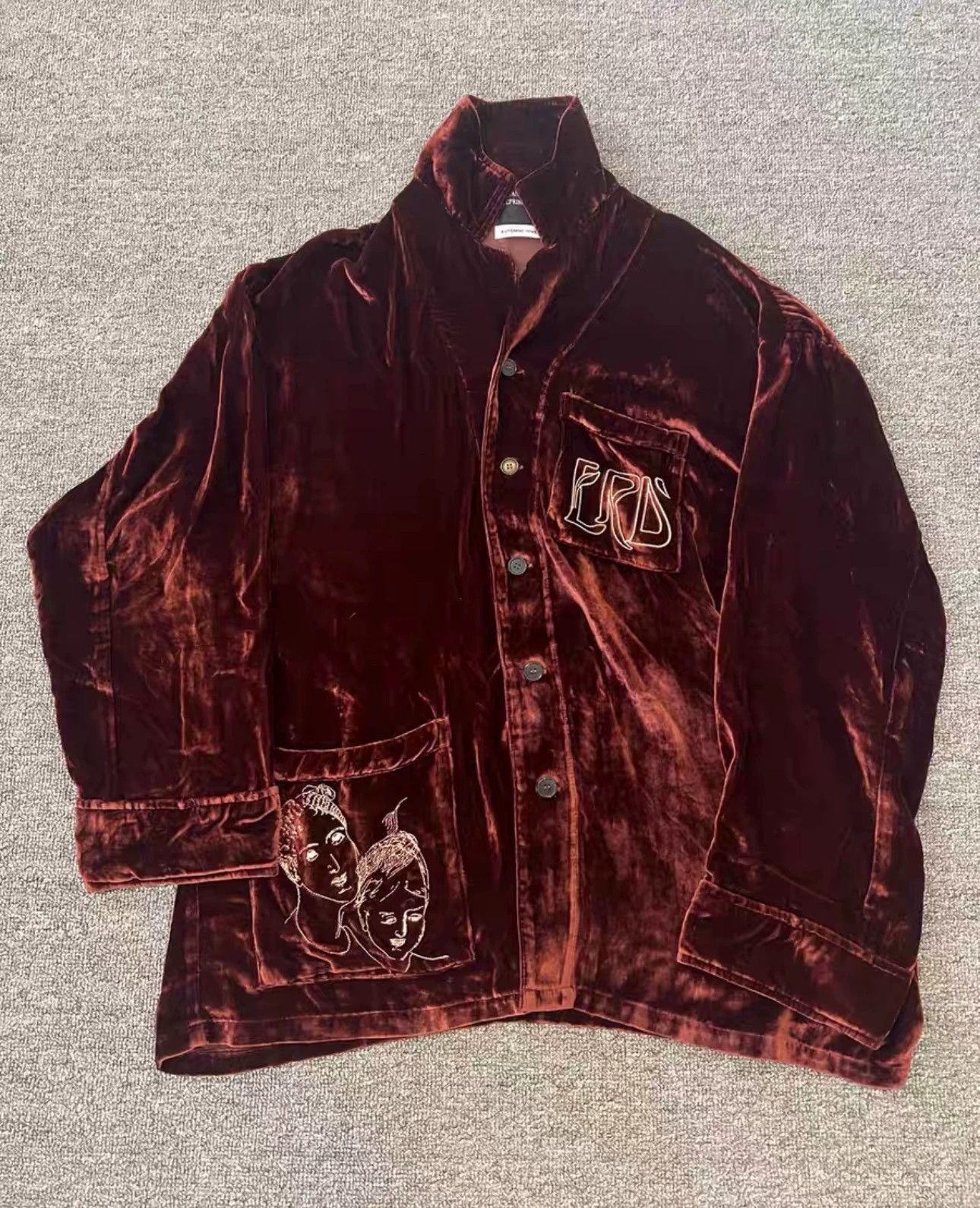 Enfants Riches Deprimes Enfants Riches Deprimes Red velvet shirt coat Size US M / EU 48-50 / 2 - 1 Thumbnail