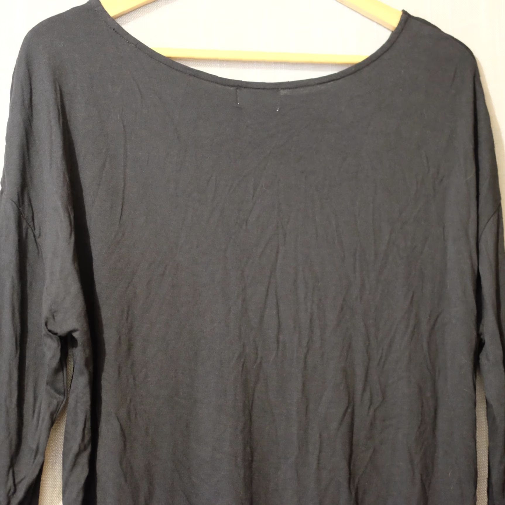 Old Navy Old Navy Shirt Womens L Black Long Sleeve Boat Neck Super Soft Size L / US 10 / IT 46 - 6 Thumbnail