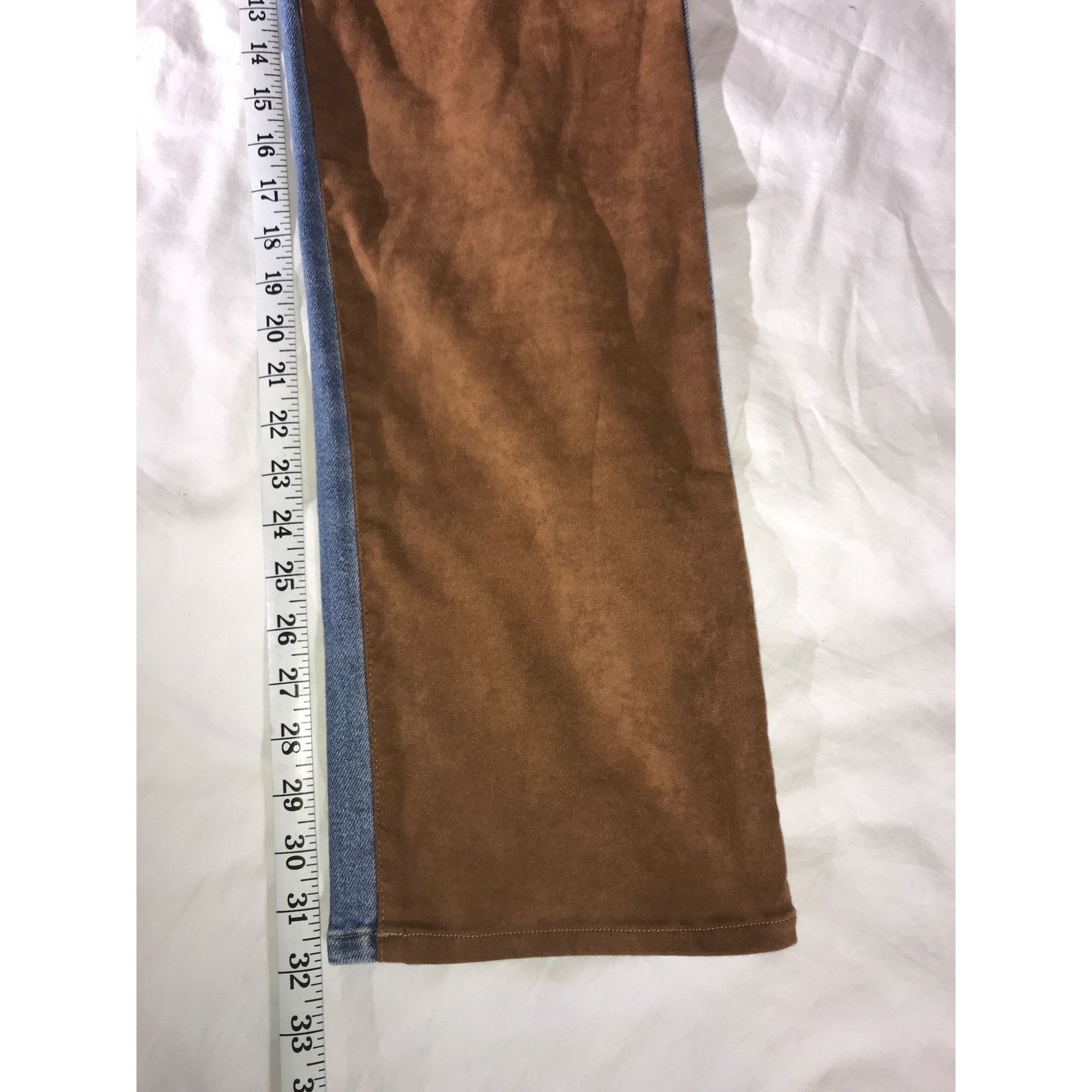 Good American Good American Women's Two-Tone Brown/Blue Denim Jeans Size Size 32" / US 10 / IT 46 - 6 Thumbnail