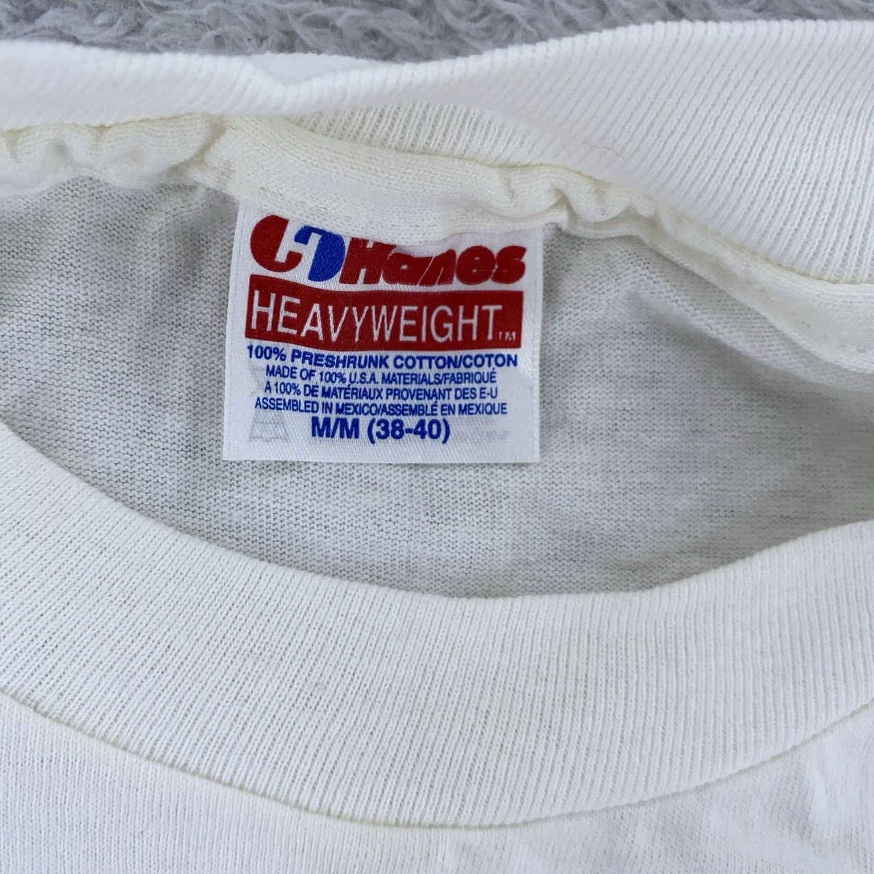 Hanes Hanes Shirt Mens Medium White Heavyweight Crewneck T-Shirt Casual Cotton Short Sleeve Solid Vintage? No Size US M / EU 48-50 / 2 - 7 Thumbnail
