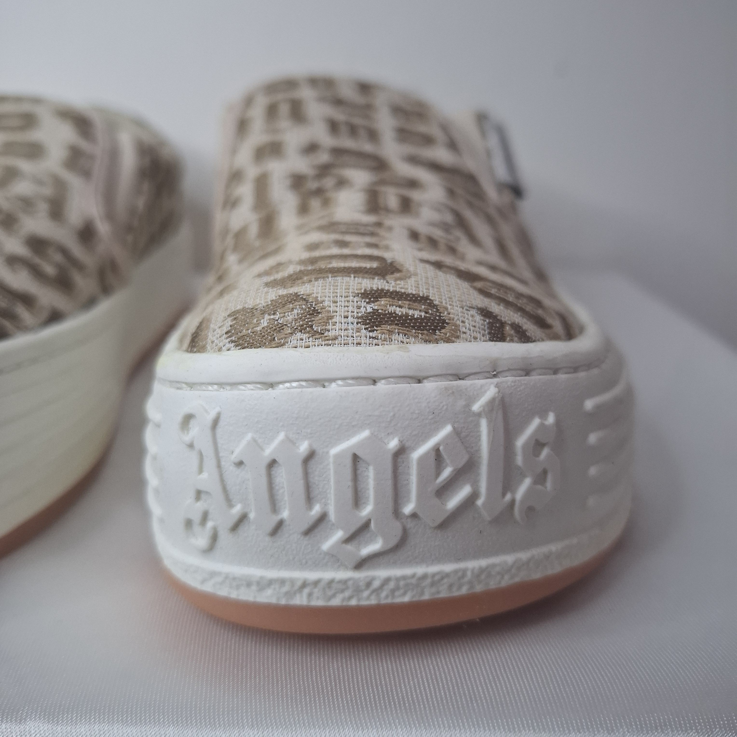 Palm Angels Palm Angels Beige & Brown Monogram Snow Slip Sneakers Size US 7.5 / IT 37.5 - 5 Thumbnail
