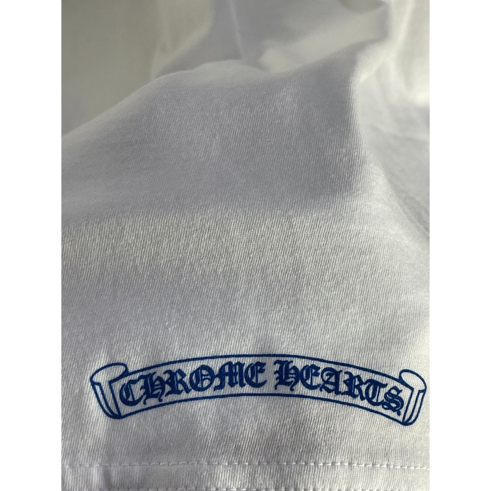 Chrome Hearts Chrome Hearts Blue Neck Logo White S/S T-Shirt - Men's Large Size US L / EU 52-54 / 3 - 3 Thumbnail