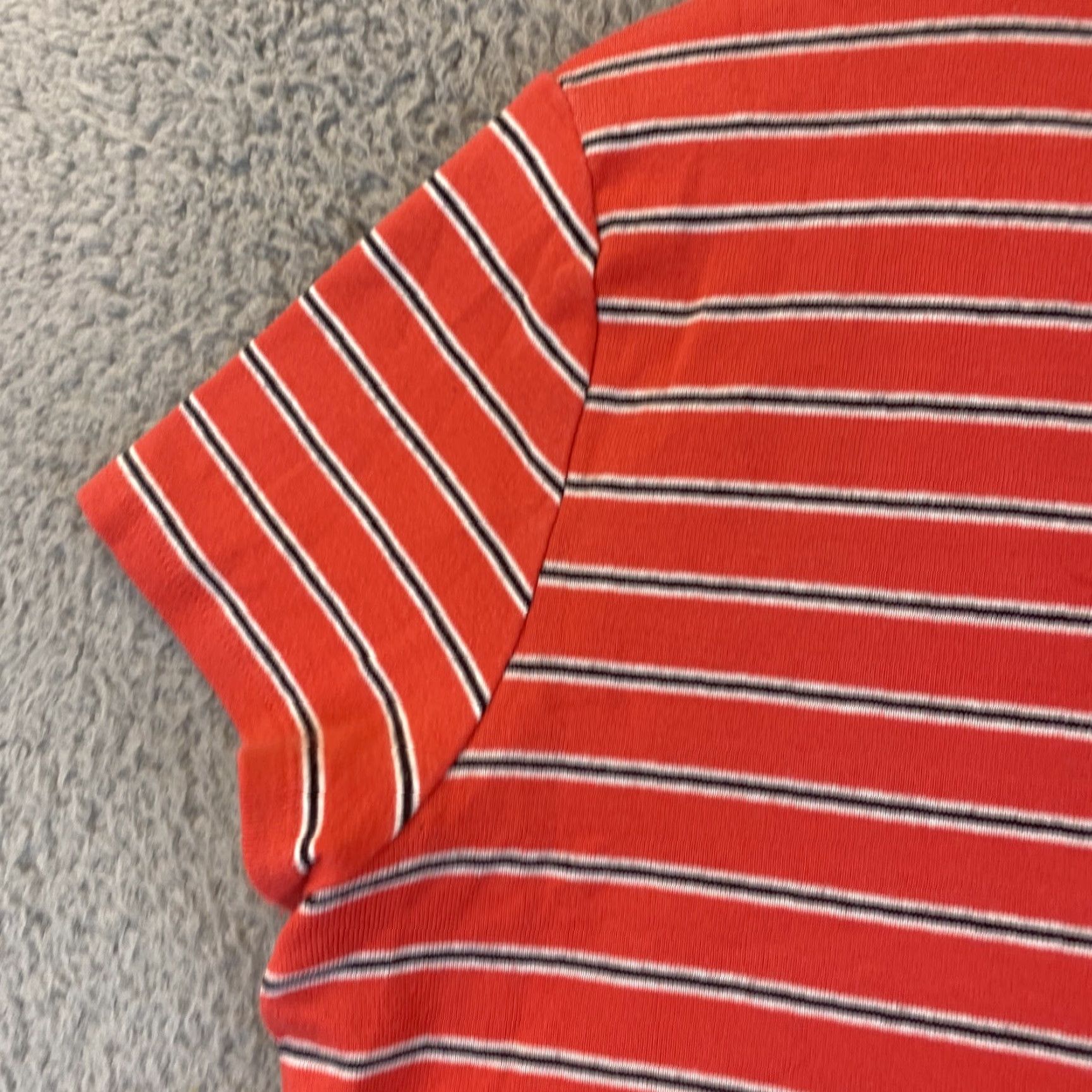 Tommy Hilfiger Tommy Hilfiger T-Shirt Women L Orange Short Sleeve V-Neck Cotton Logo Embroidered Casual MTM 69-15 Size L / US 10 / IT 46 - 7 Thumbnail