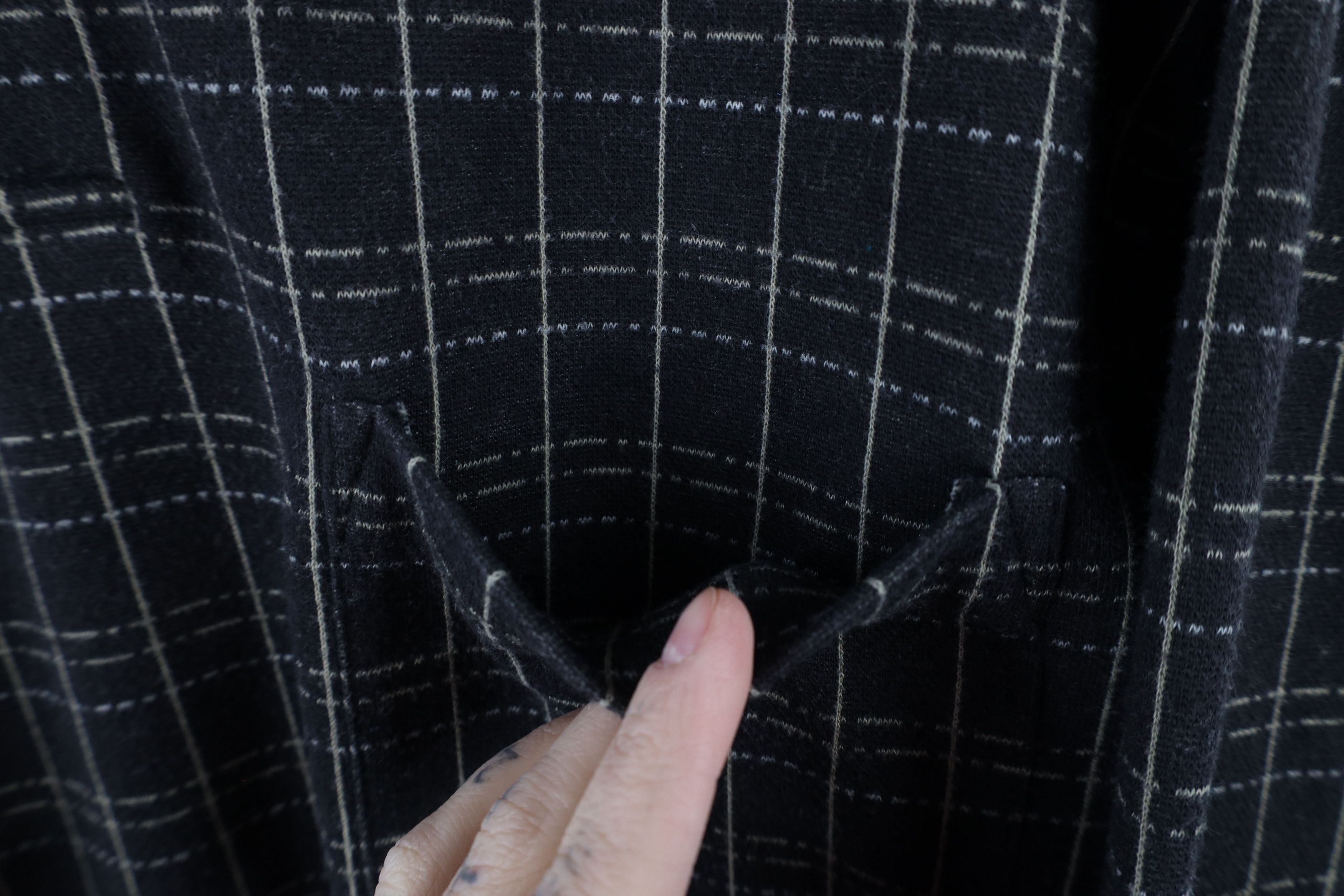 Vintage Vintage 90s Streetwear Checkered Knit Long Sleeve Rugby Polo Size US L / EU 52-54 / 3 - 4 Thumbnail