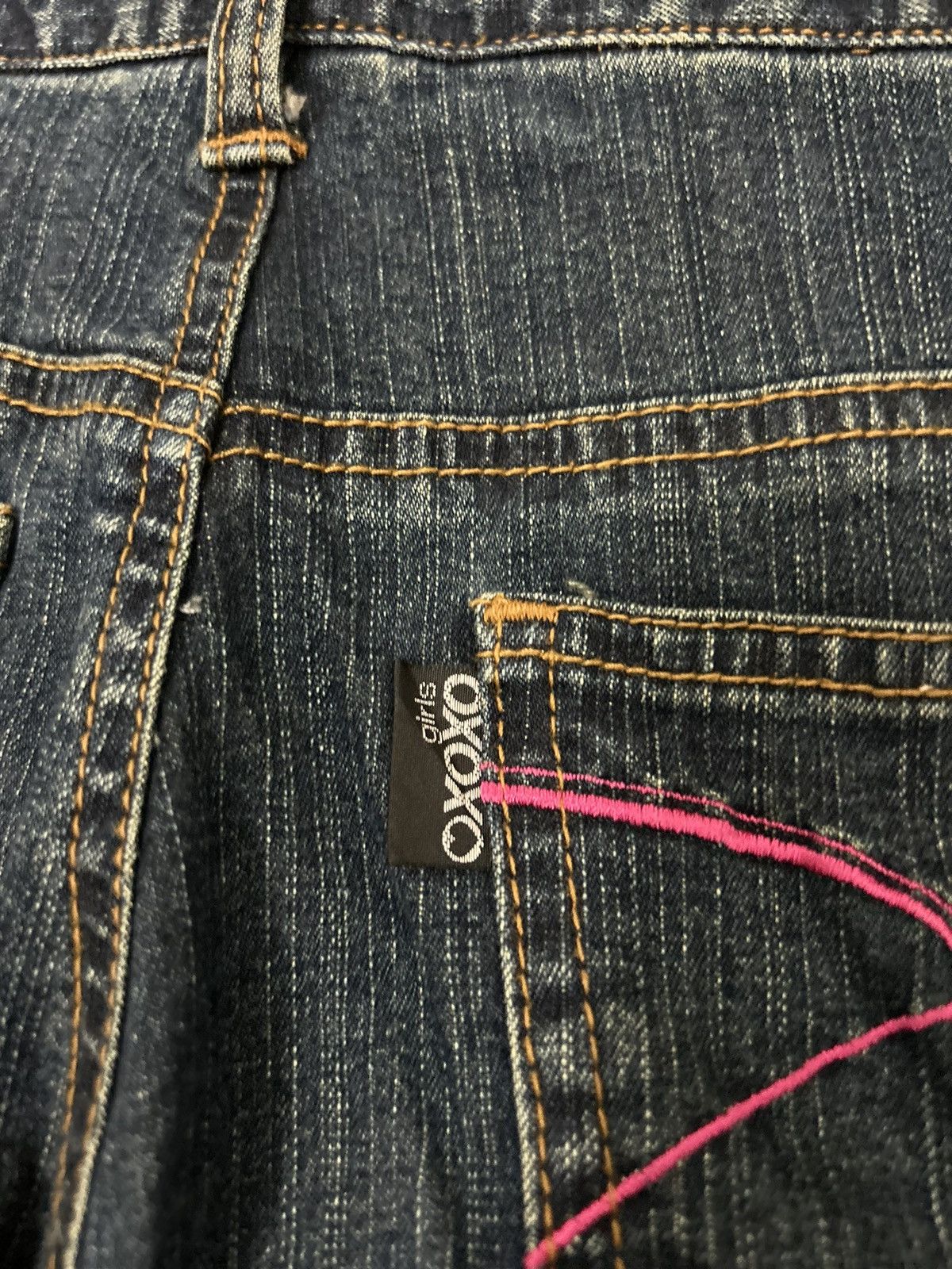If Six Was Nine × Le Grande Bleu (L.G.B.) × Tornado Mart Xoxo Love Girls Side Straps Flare Cropped Jeans Size 27" / US 4 / IT 40 - 11 Thumbnail