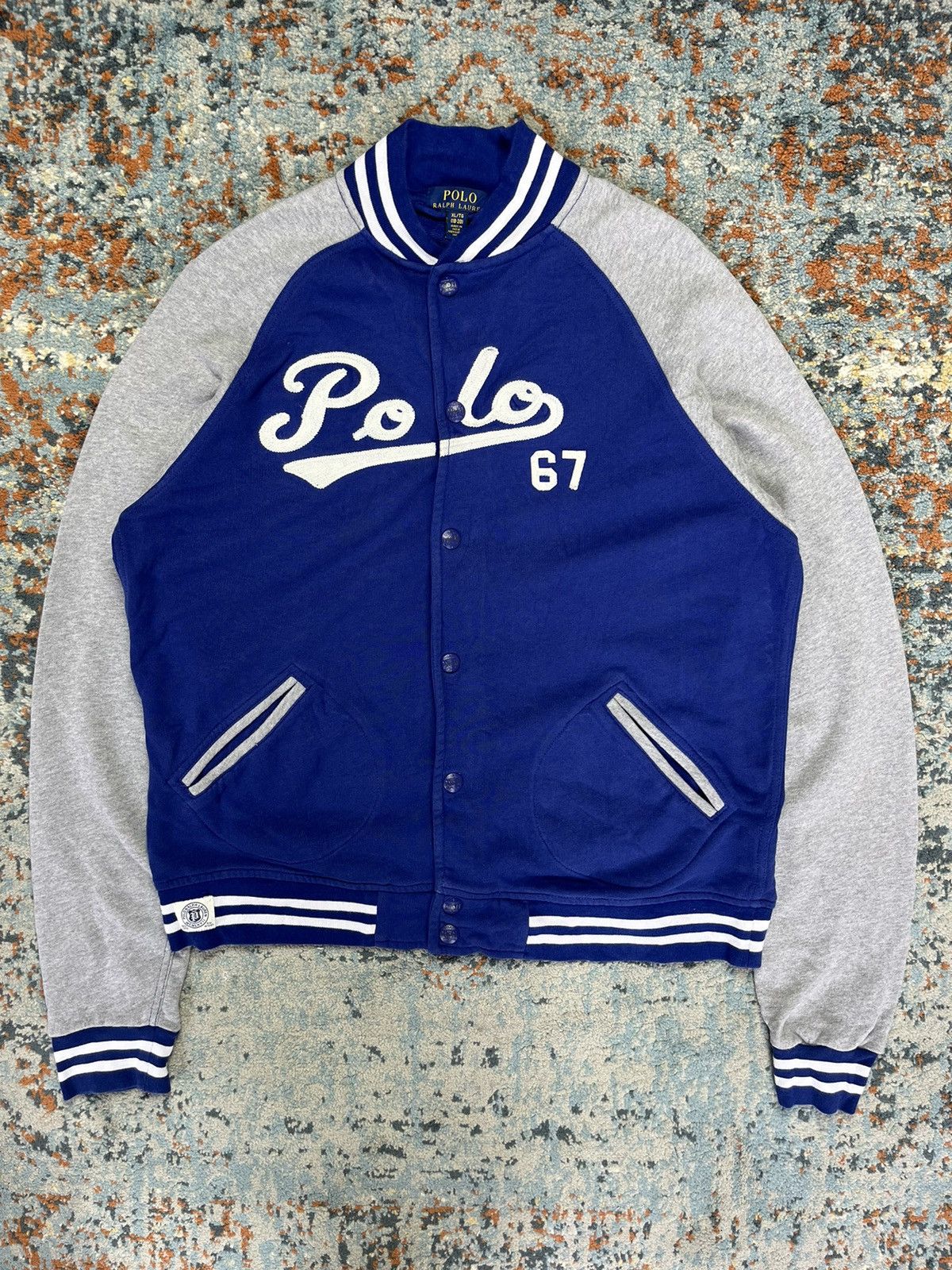 Polo Ralph Lauren × Vintage Vintage 00s Polo Ralph Lauren 67 baseball button sweatshirt Size US L / EU 52-54 / 3 - 1 Thumbnail