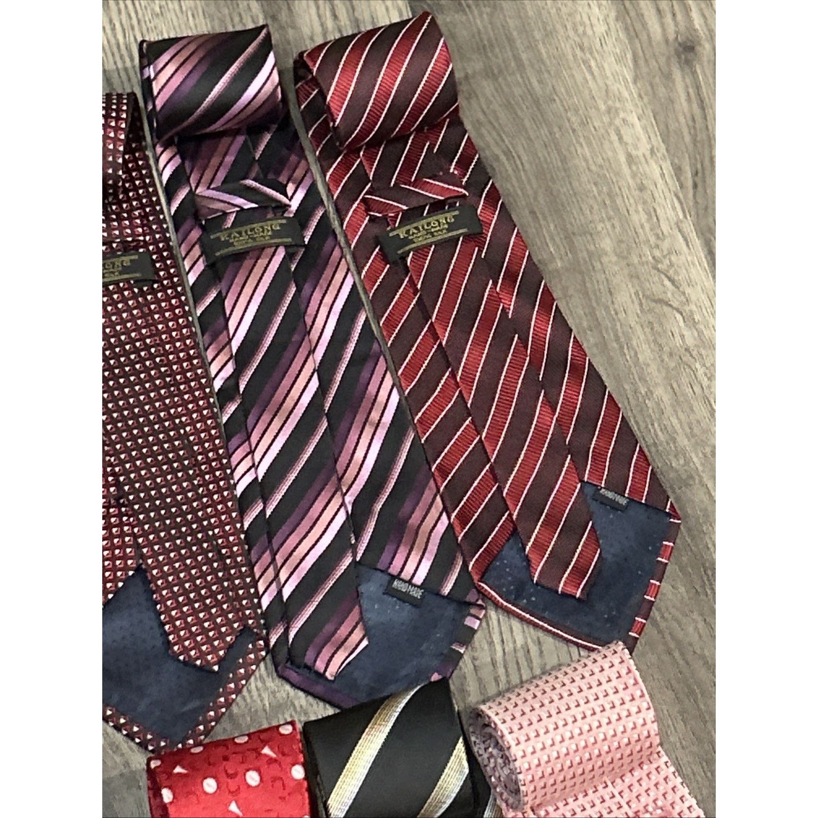 Kai Lot Of 21 Kai Long 100% Silk Ties Various Colors & Patterns Size ONE SIZE - 9 Thumbnail