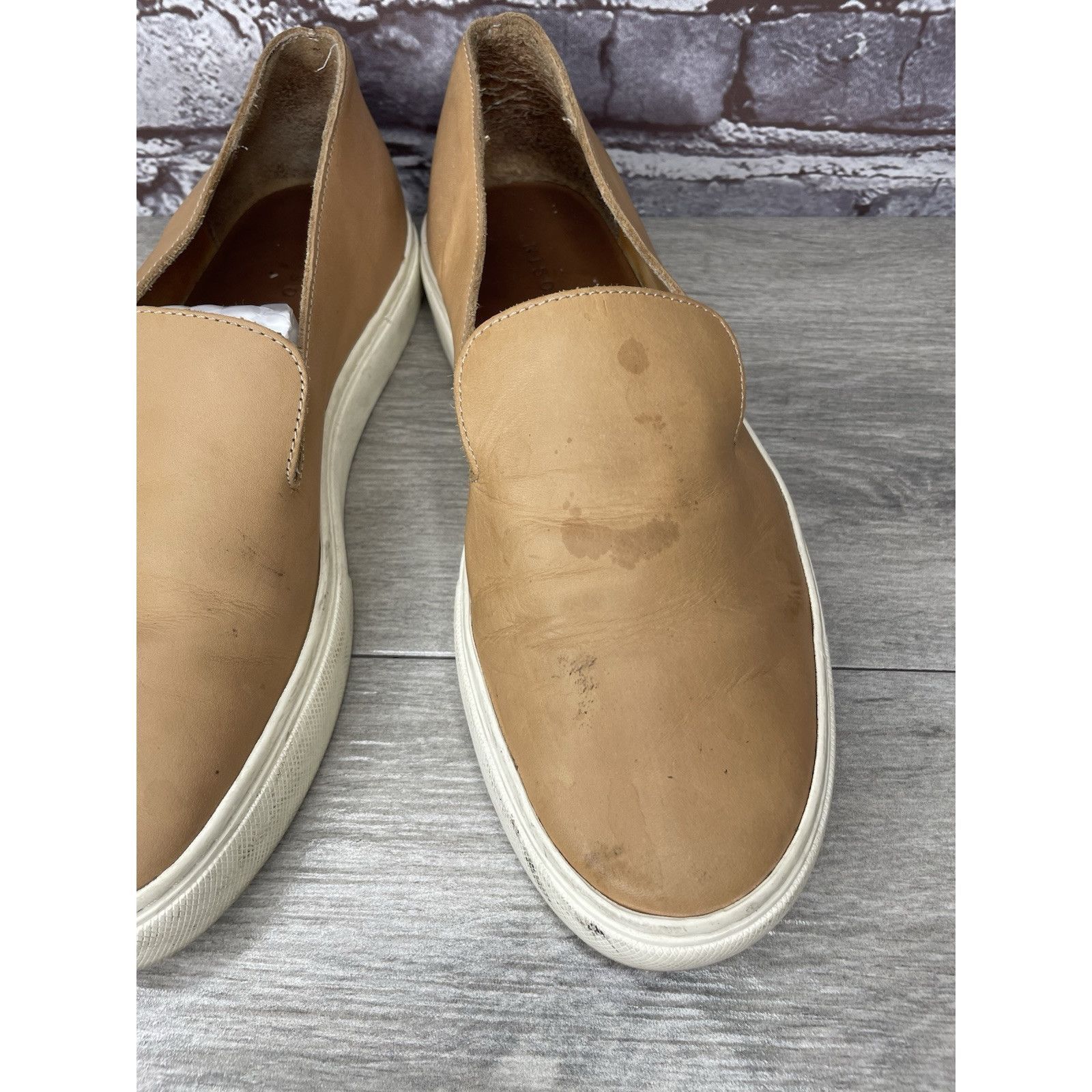 Nisolo Nisolo Vibram Tan Brown Leather Slip On Sneakers Shoes Women Size US 9 / IT 39 - 3 Thumbnail