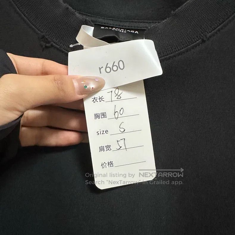 Balenciaga Balenciaga Black Blurred Lettering Size S Size US S / EU 44-46 / 1 - 5 Thumbnail