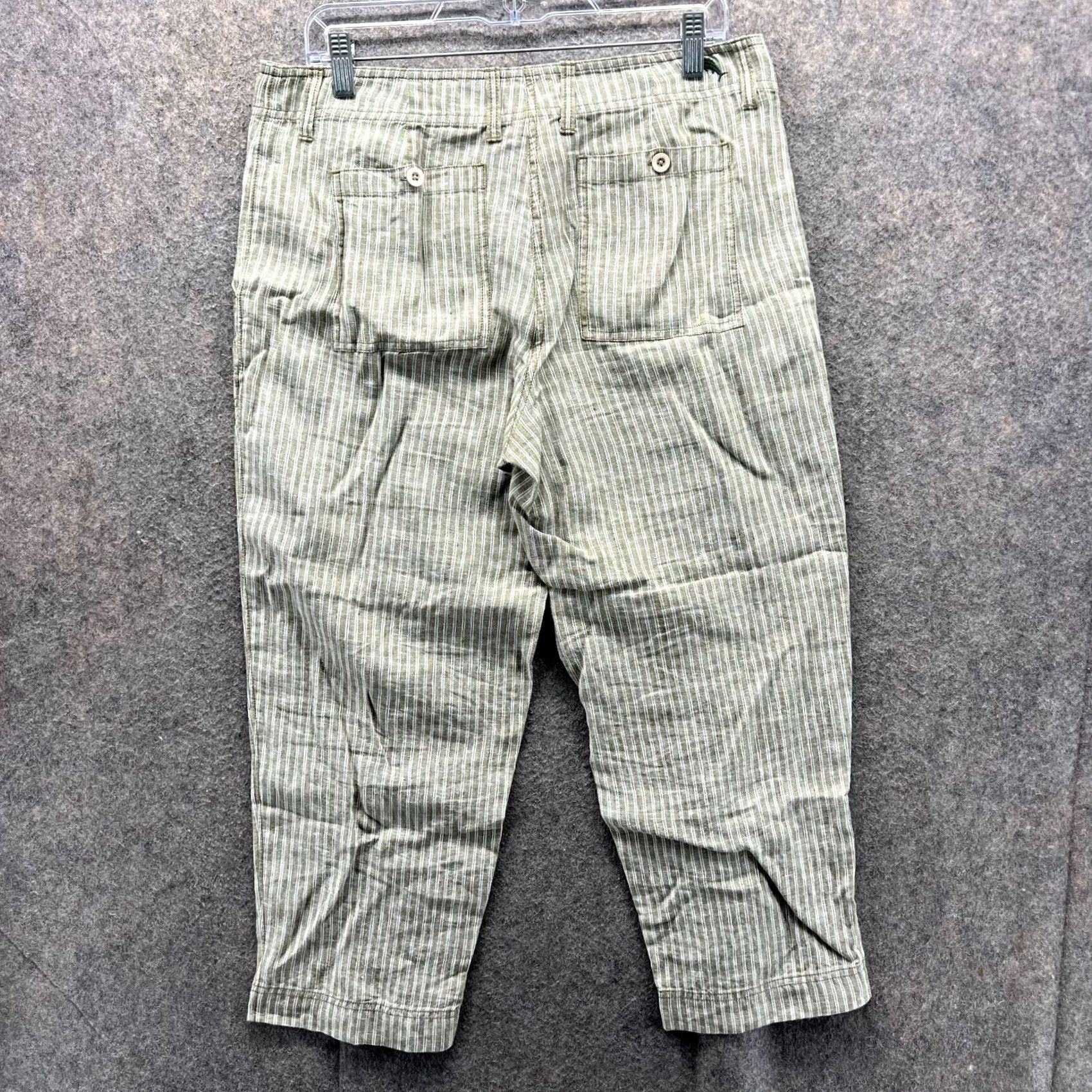 Tommy Bahama Tommy Bahama Women Pants Stripe 8-in Green Flat Linen Dress Size 30" / US 8 / IT 44 - 2 Thumbnail