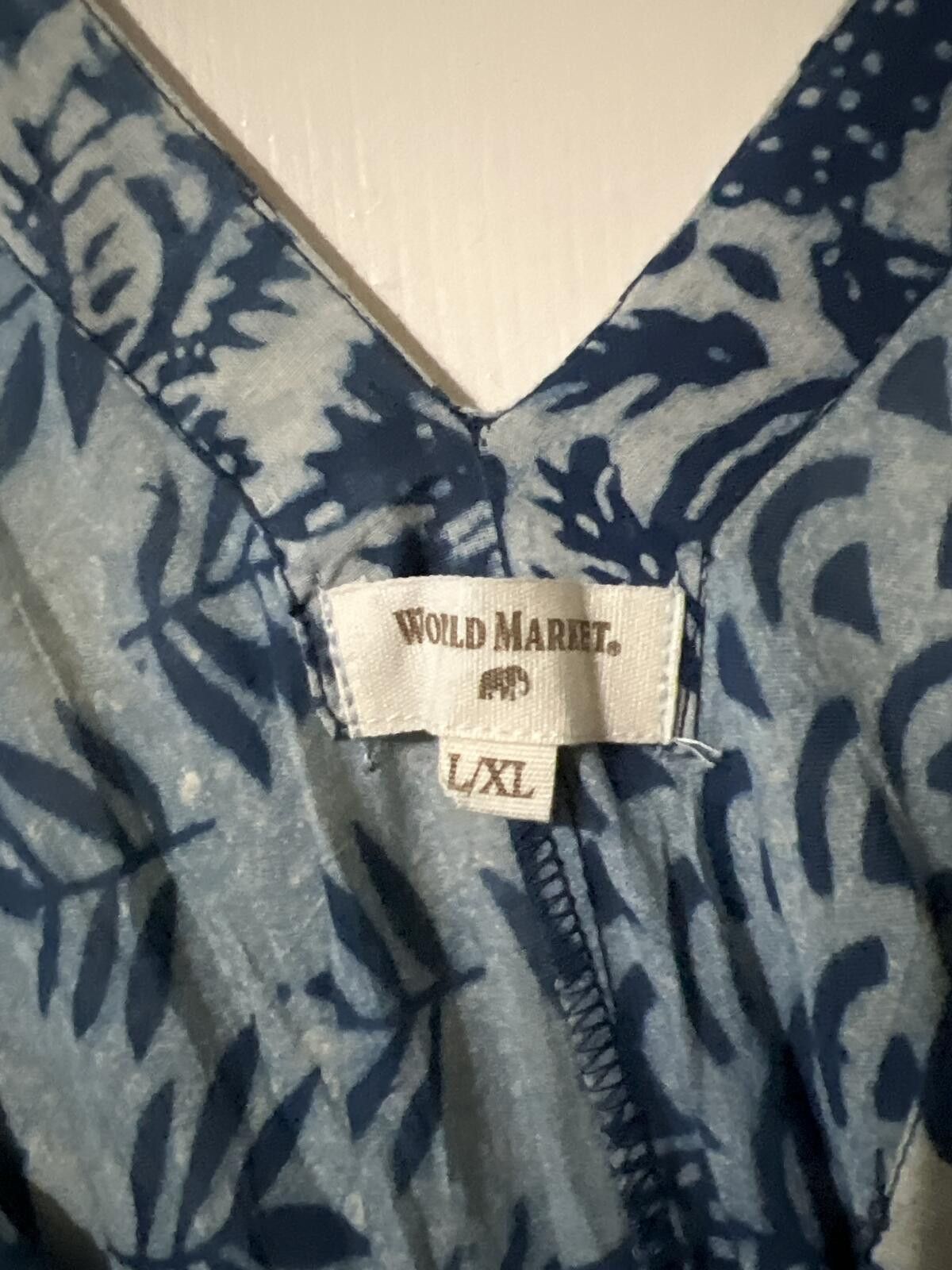 Other Wold Market Boho Style Blue White Patchwork Romper L/XL Size 40" / US 18 - 4 Thumbnail