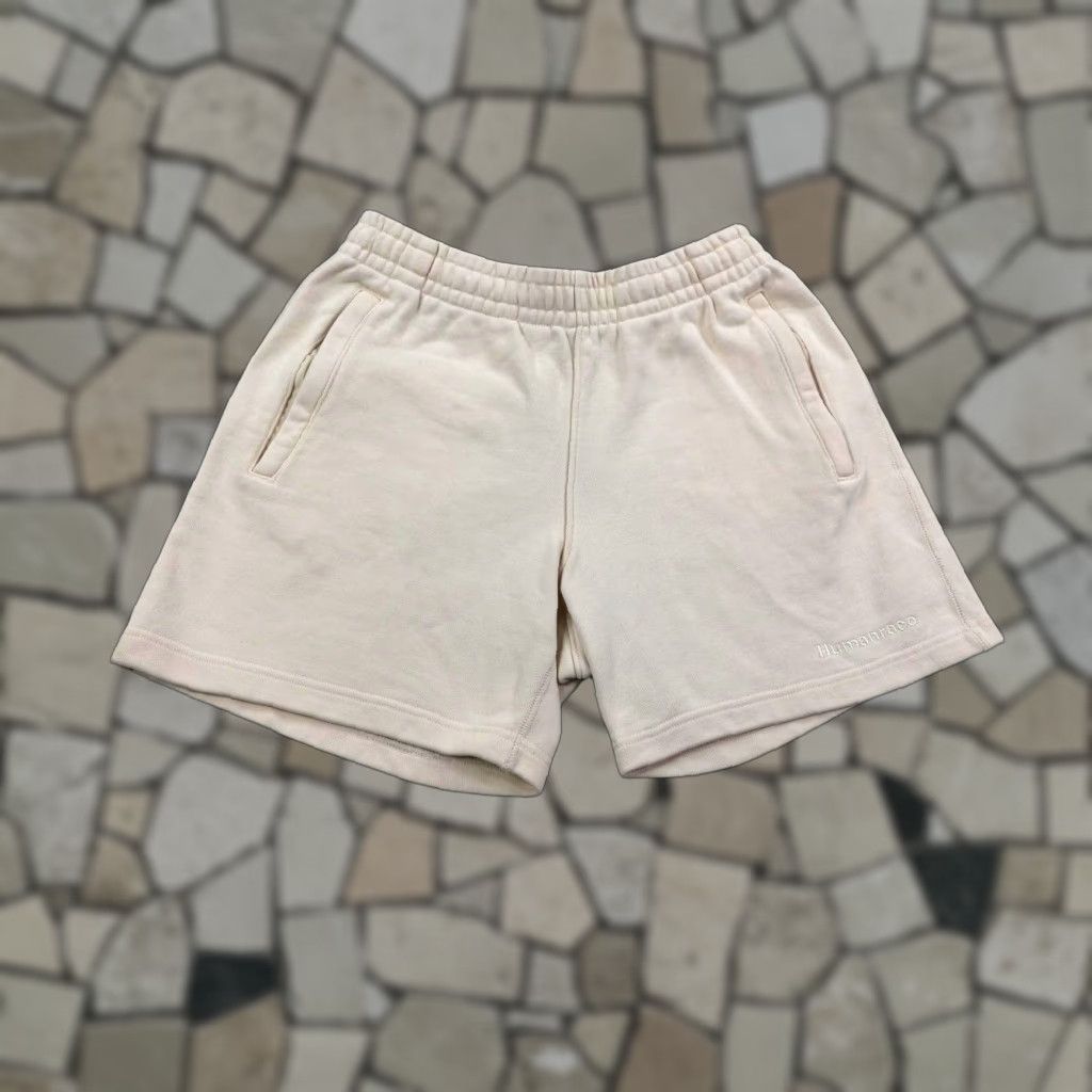 Adidas Adidas Pharrell Williams Humanrace Shorts Mens XS Beige Cotton Solid Gym Activewear Size US 27 - 1 Thumbnail
