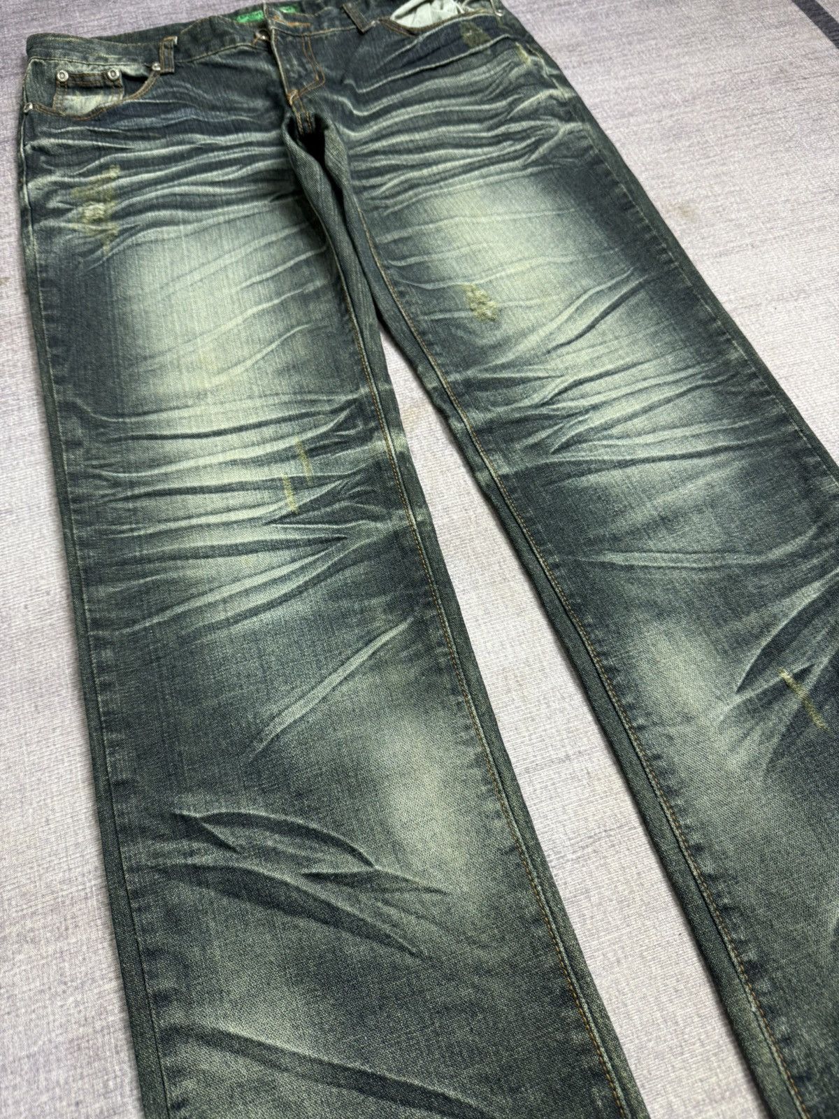 Tornado Mart DDONG SSAN TORNADO STYLE DENIM BUKAN PANTS Size US 35 - 2 Thumbnail