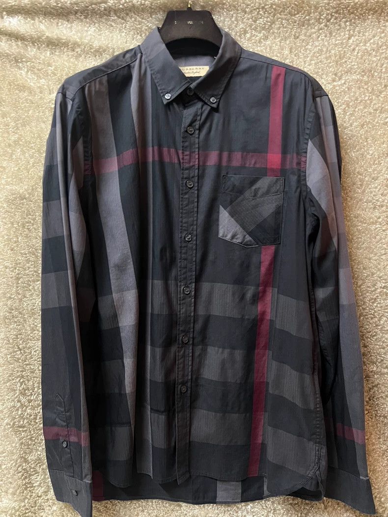 Burberry Men's Check Long Sleeve Shirt-yf