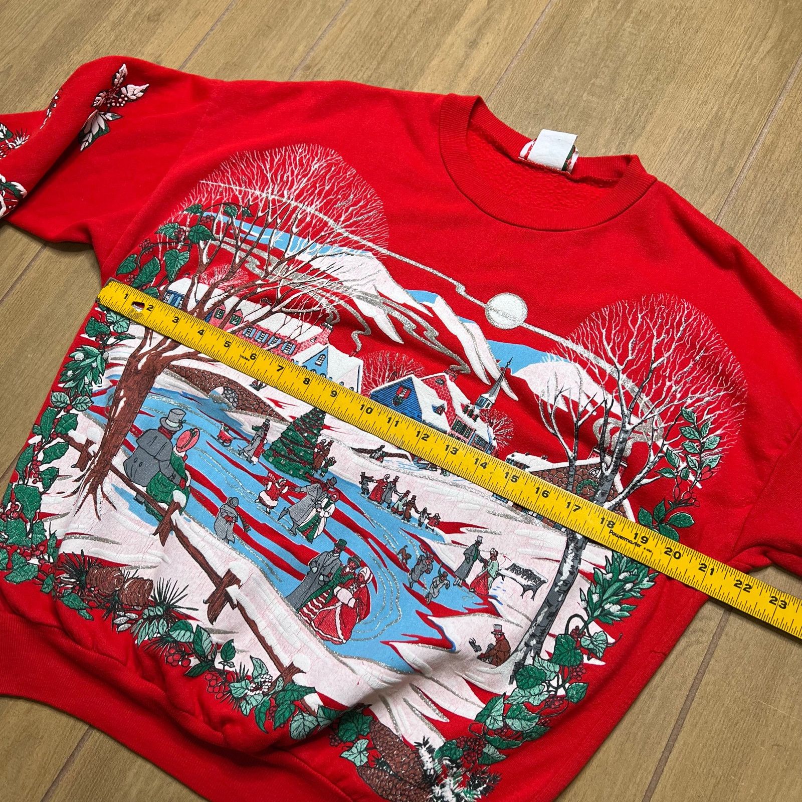 Vintage Vintage 90s Holiday Sweater Sz Medium Red Crewneck AOP Size M / US 6-8 / IT 42-44 - 6 Thumbnail