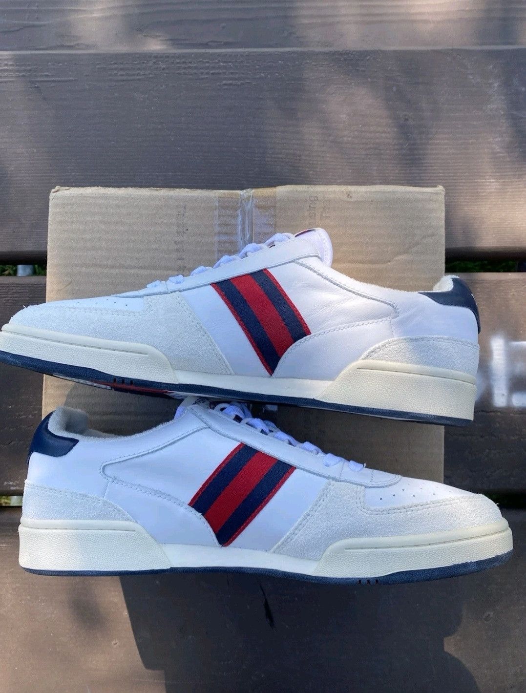 Ralph Lauren Ralph Lauren Polo Court Sneakers White Navy Red Retro 007 Size US 11.5 / EU 44-45 - 5 Thumbnail