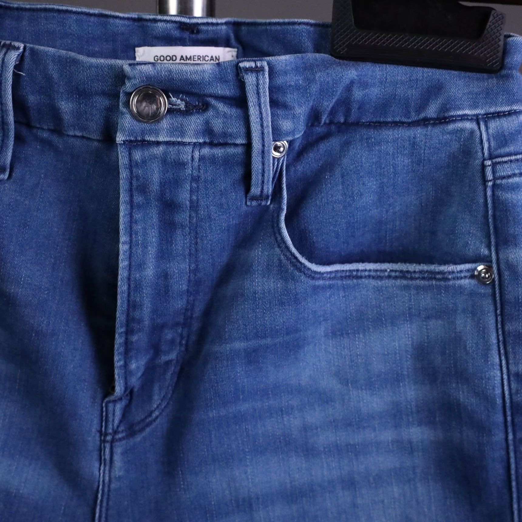 Good American Good American Good Waist Jeans Womens 8/29 Blue Skinny High Waist 5-Pocket Denim Straight Rise N/A Size 30" / US 8 / IT 44 - 3 Thumbnail